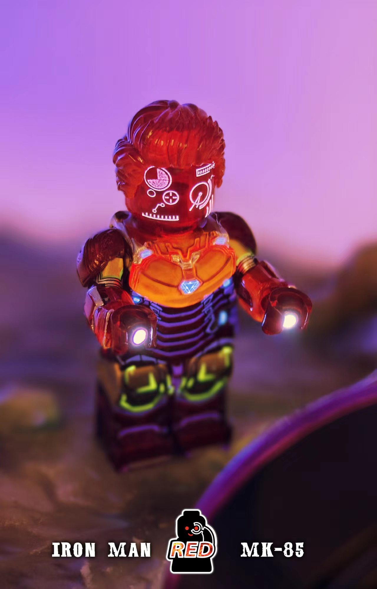 【Preorder】【Red】Tony - MK85 - Holographic Red 托尼 - MK85 - 全息紅 토니-MK85-홀로그래픽 레드【Custom Marvel Minifigures】