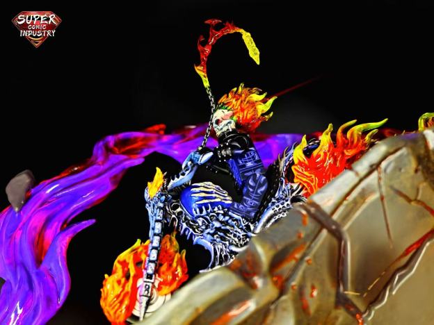 【Super comic fam】Nicolas Cage Version Ghost Rider - Hellfire Harley Motorcycle