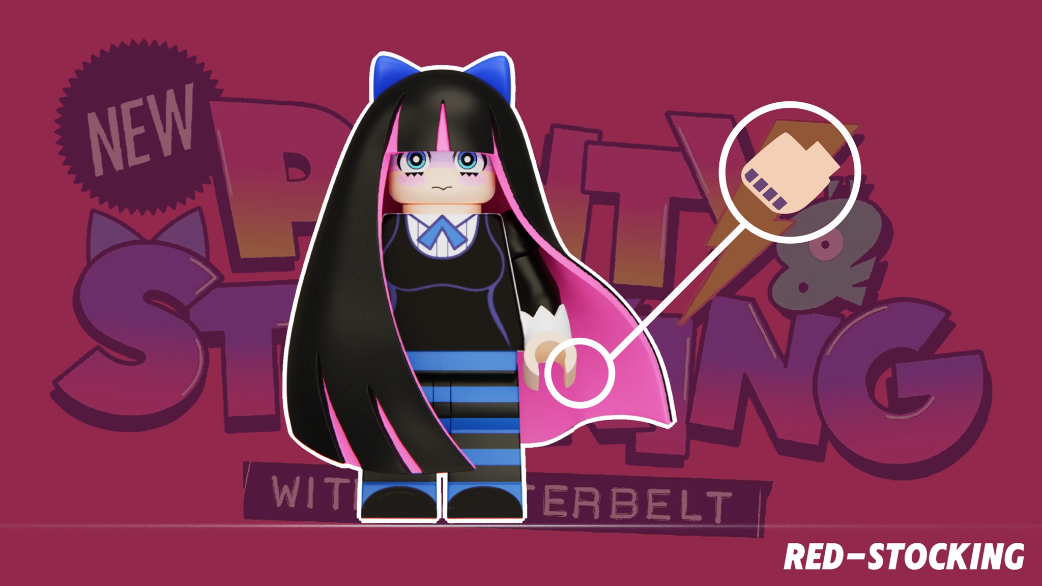 【Red】Panty & Stocking with Garterbelt 吊帶襪天使 팬티 앤 스타킹【Panty & Stocking with Garterbelt custom minifigures】