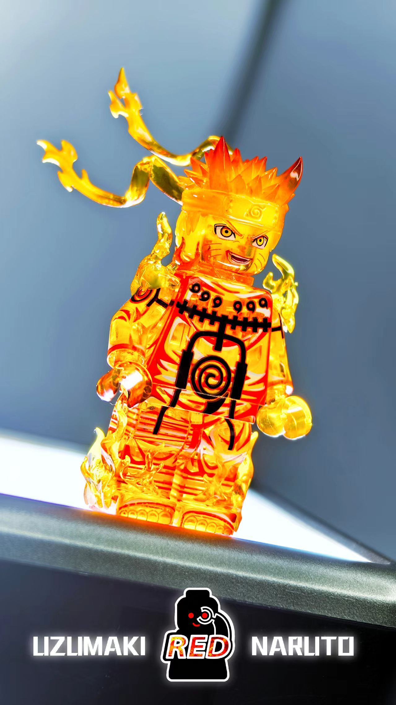 【Red】Nine-Tails Chakra Naruto - Transparent Gold 九尾查克拉鳴人－透金 구미호 차크라 나루토 - 투명 골드【naruto custom minifigures】
