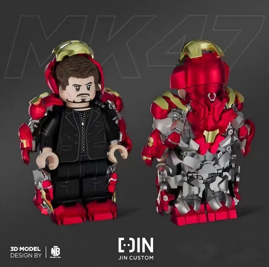 [JIN] JIN Iron Man MK47 Open Armor Metallic Red Version JIN 鋼鐵俠 開甲 MK47 金屬紅版 JIN 아이언맨 MK47 오픈 아머 메탈릭 레드 버전【custom minifigures】