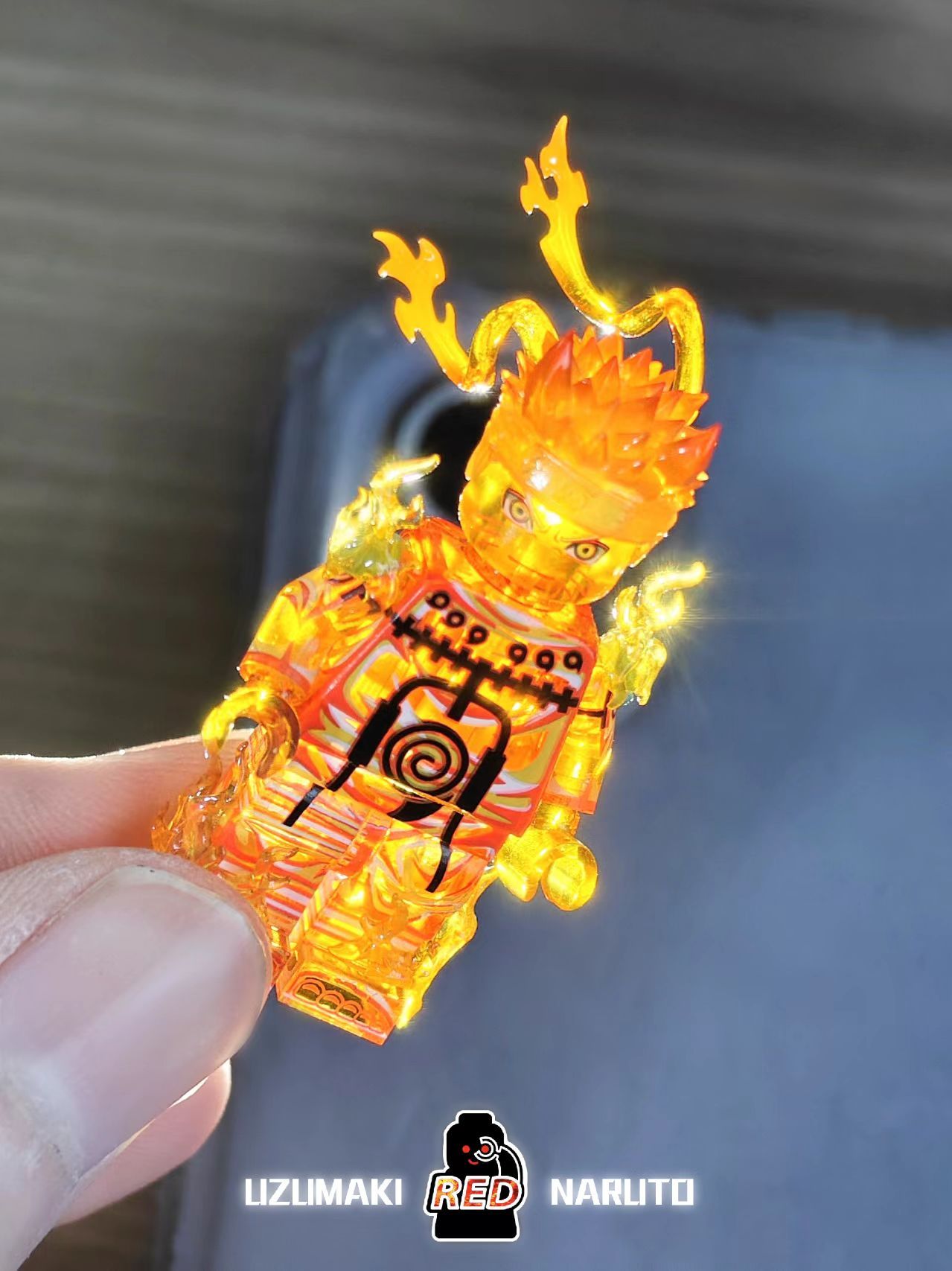 【Red】Nine-Tails Chakra Naruto - Transparent Gold 九尾查克拉鳴人－透金 구미호 차크라 나루토 - 투명 골드【naruto custom minifigures】