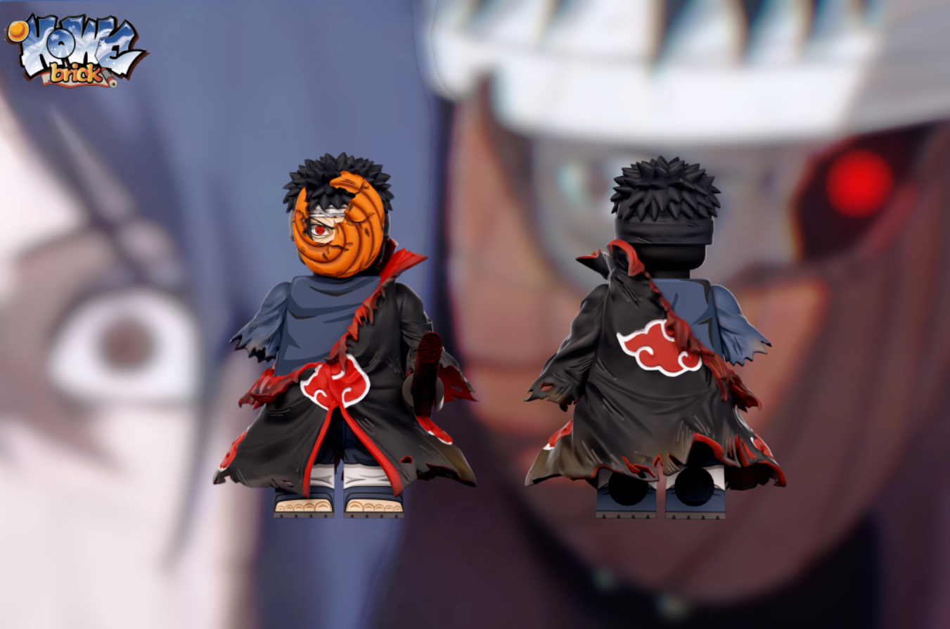 【HOWE】Obito (Akatsuki) + Obito (Battle Damaged) 帶土（曉組織）+ 帶土（戰損） 오비토 (아카츠키) + 오비토 (전손)【naruto custom minifigures】
