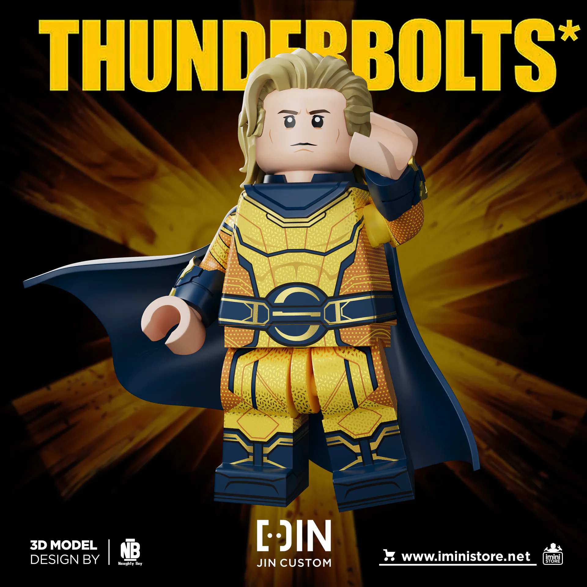 【JIN】Sentry (Thunderbolts) + Base 哨兵（雷霆特攻隊）+ 底座 센트리 (썬더볼츠) + 베이스【Custom Marvel Minifigures】