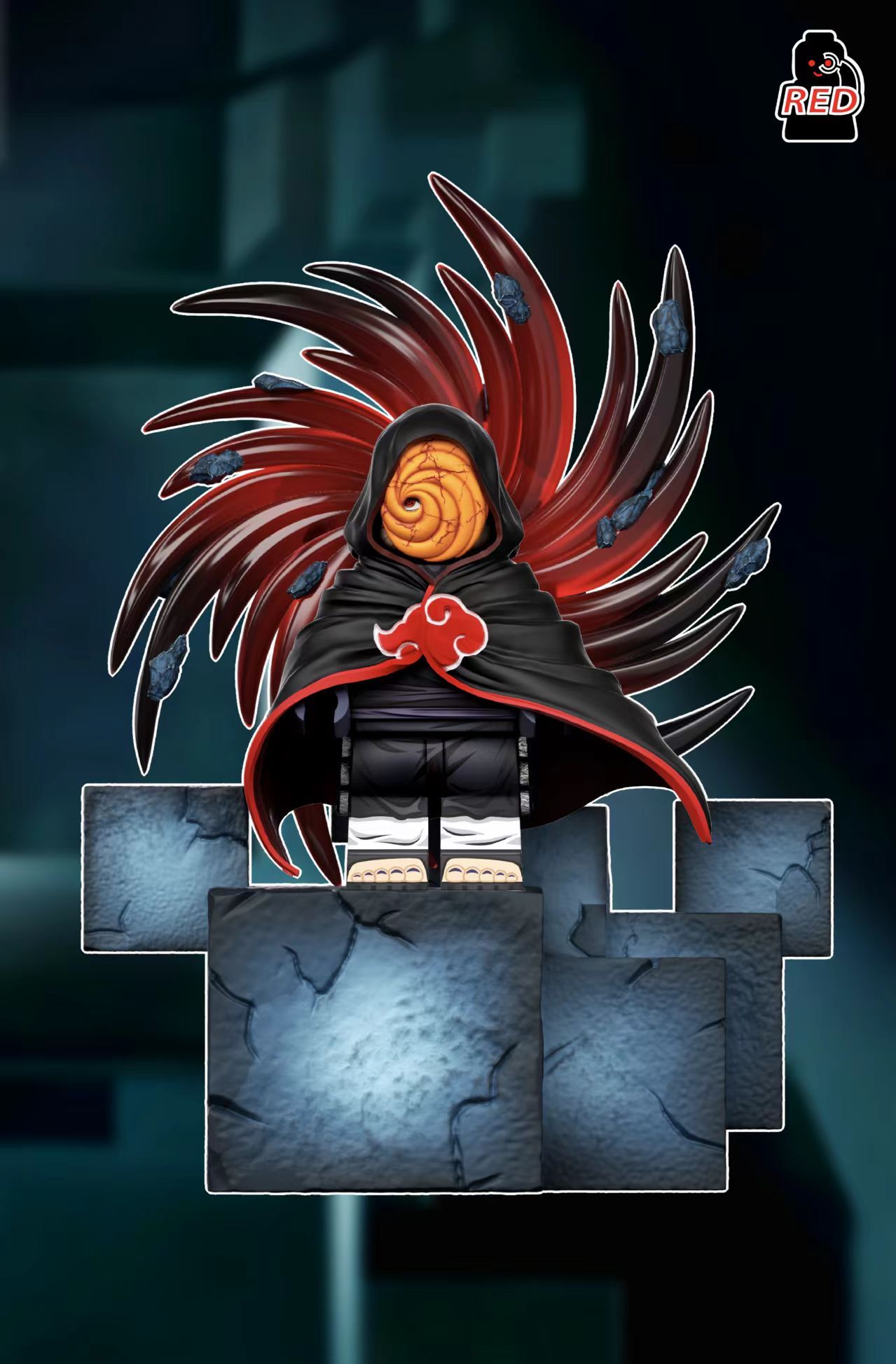 【Red】Tobi (Eye Behind the Scenes)飛飛【幕後之眼】 토비 [배후의 눈]【naruto custom minifigures】