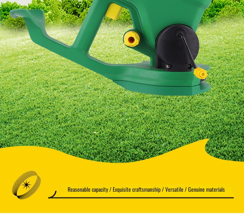 Manual small seeder spreading grass seed