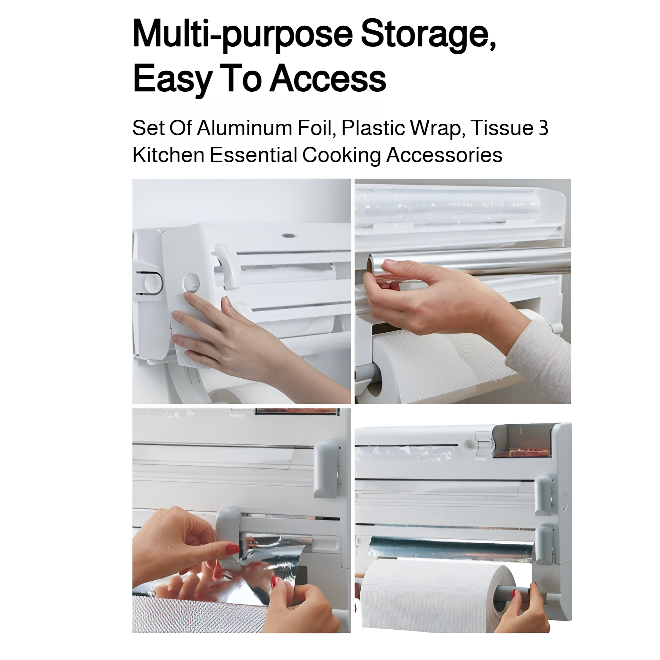 Household kitchen organizer with cutter placement feature