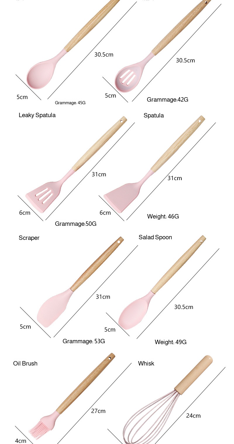 Easy-to-clean kitchen spatula and ladle set for modern kitchens