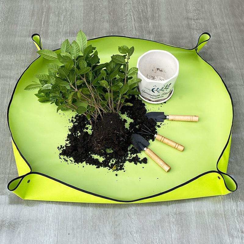Household soil mat PVC polyester waterproof home gardening mat plant repotting green radish succulen