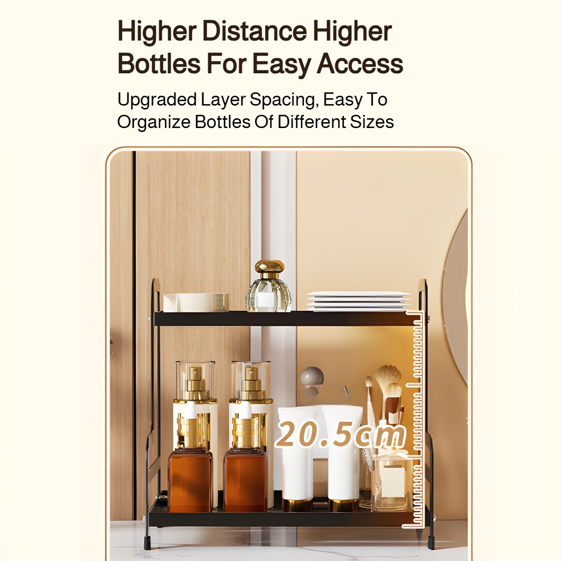 Double-layer cosmetics storage rack skin care products perfume storage box bathroom storage rack bat