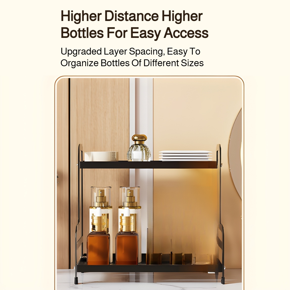 Bathroom storage rack for organizing makeup and beauty items