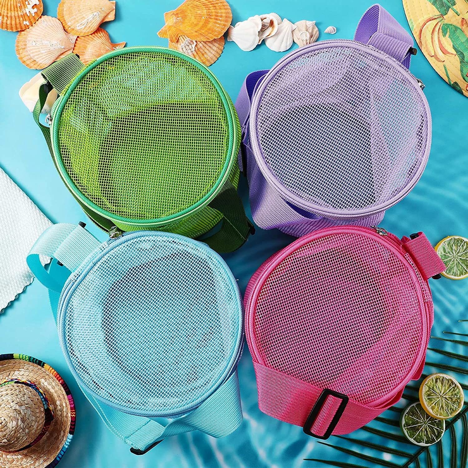 3D round sand bucket toy organizer for kids