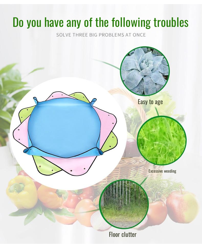 Portable soil mat for green radish repotting