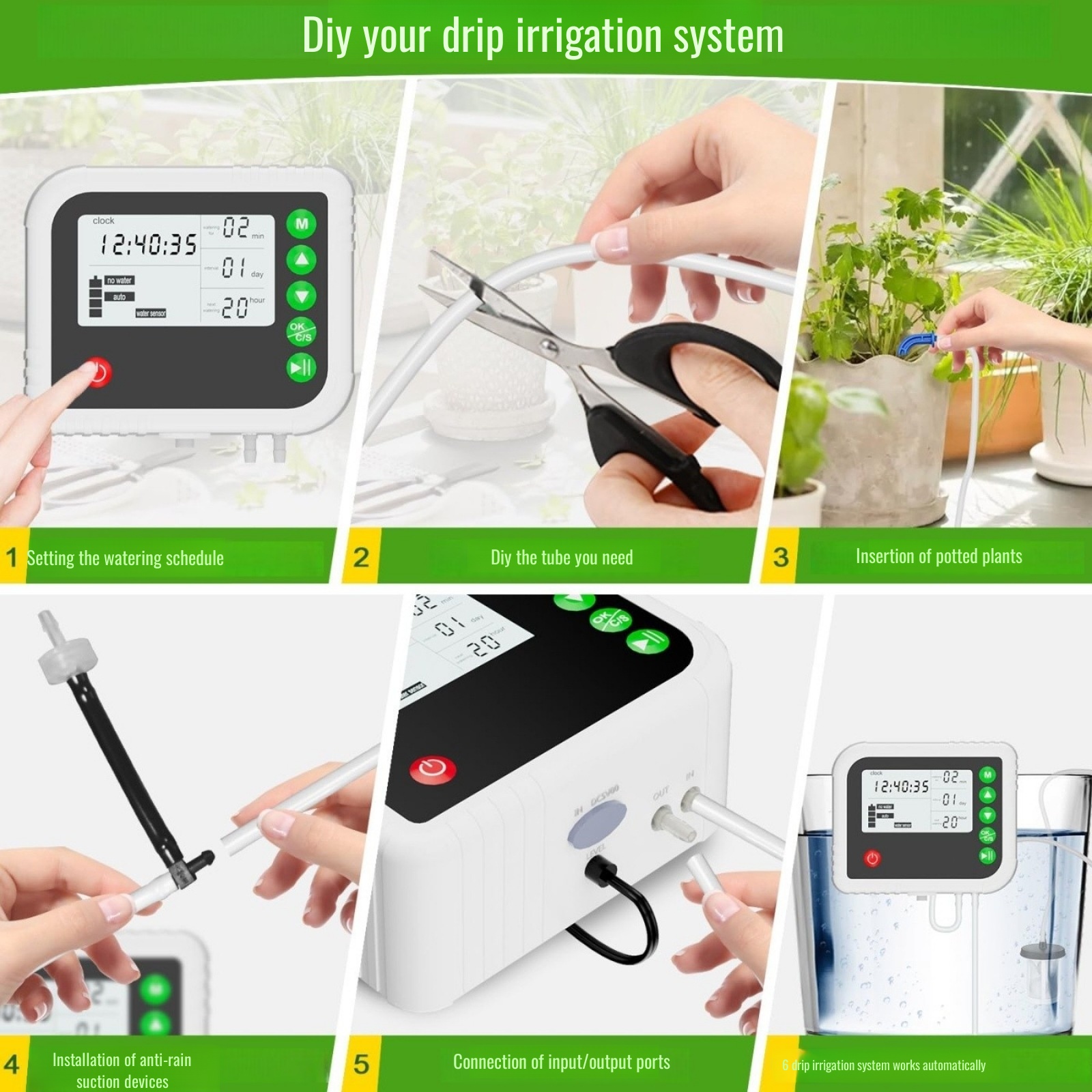 JMY Garden Irrigation Solar Automatic Irrigation Equipment Set--FBA
