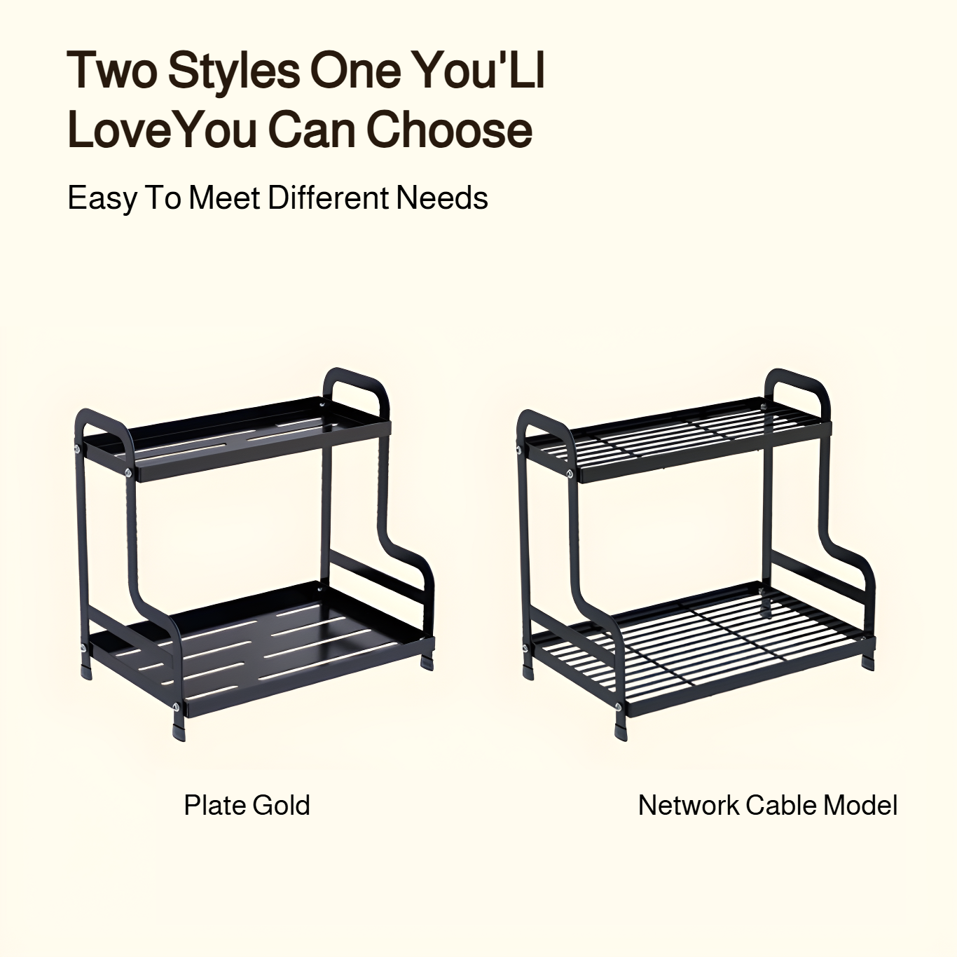 Neat arrangement of beauty products on a double-layer storage rack