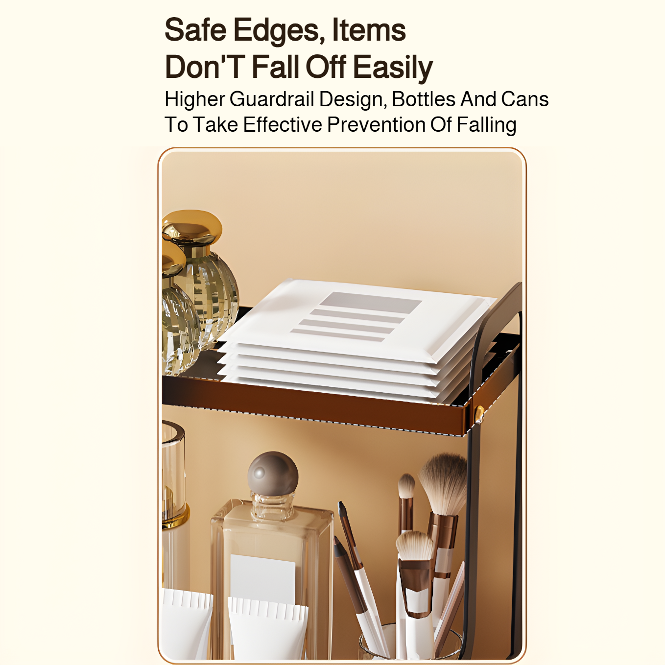 Skincare and perfume storage box with two-tier design