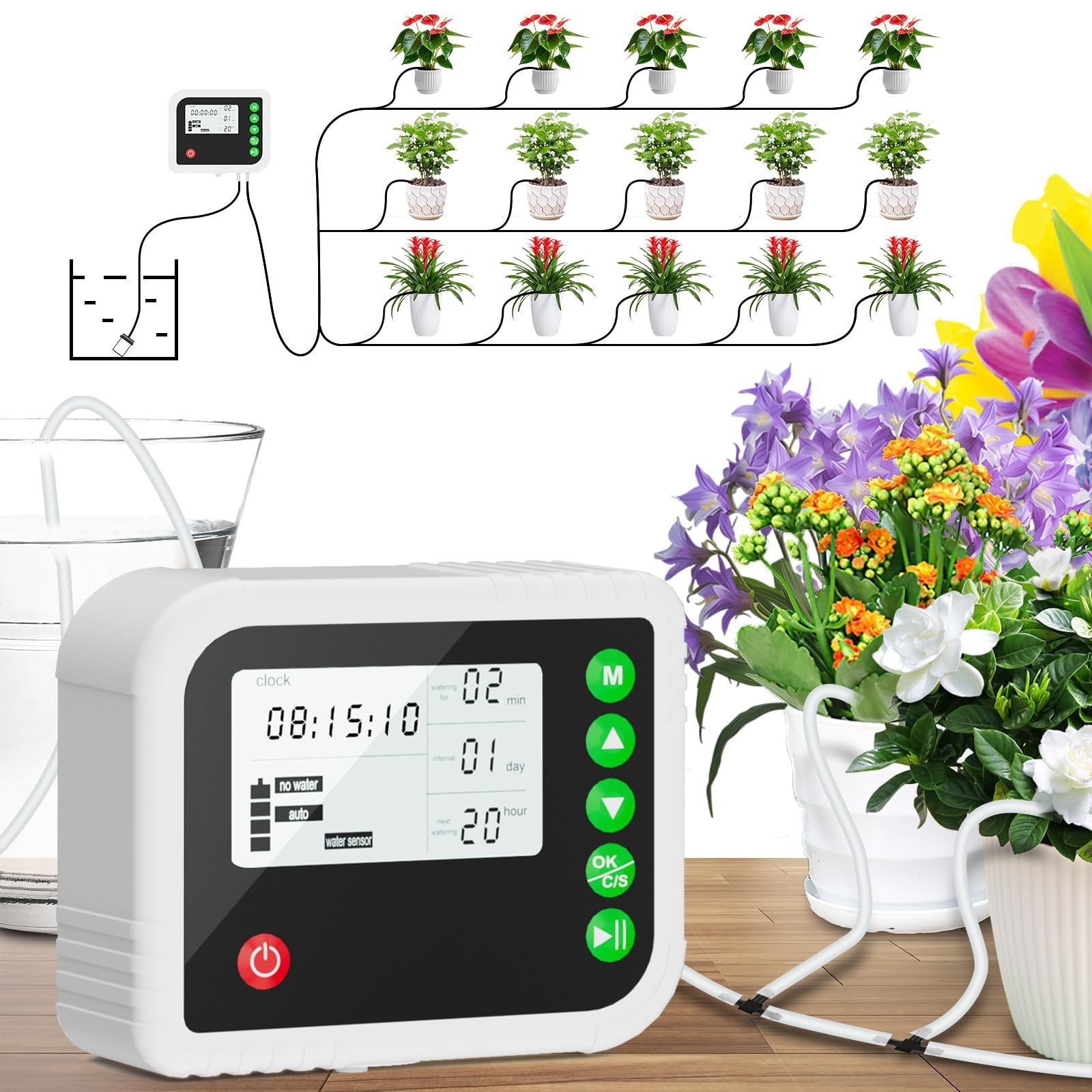JMY Garden Irrigation Solar Automatic Irrigation Equipment Set--FBA