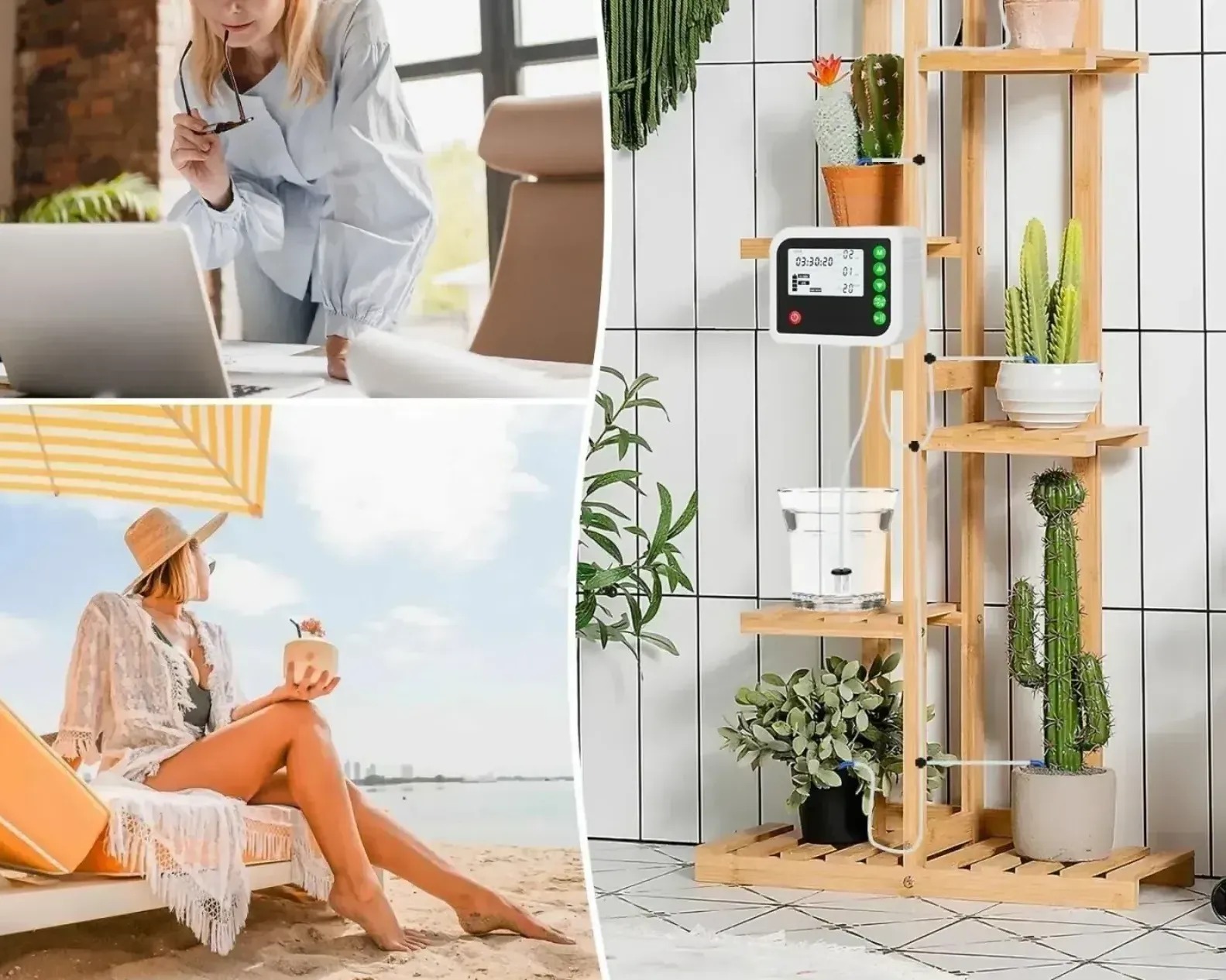 Complete garden irrigation set with tubing and drippers