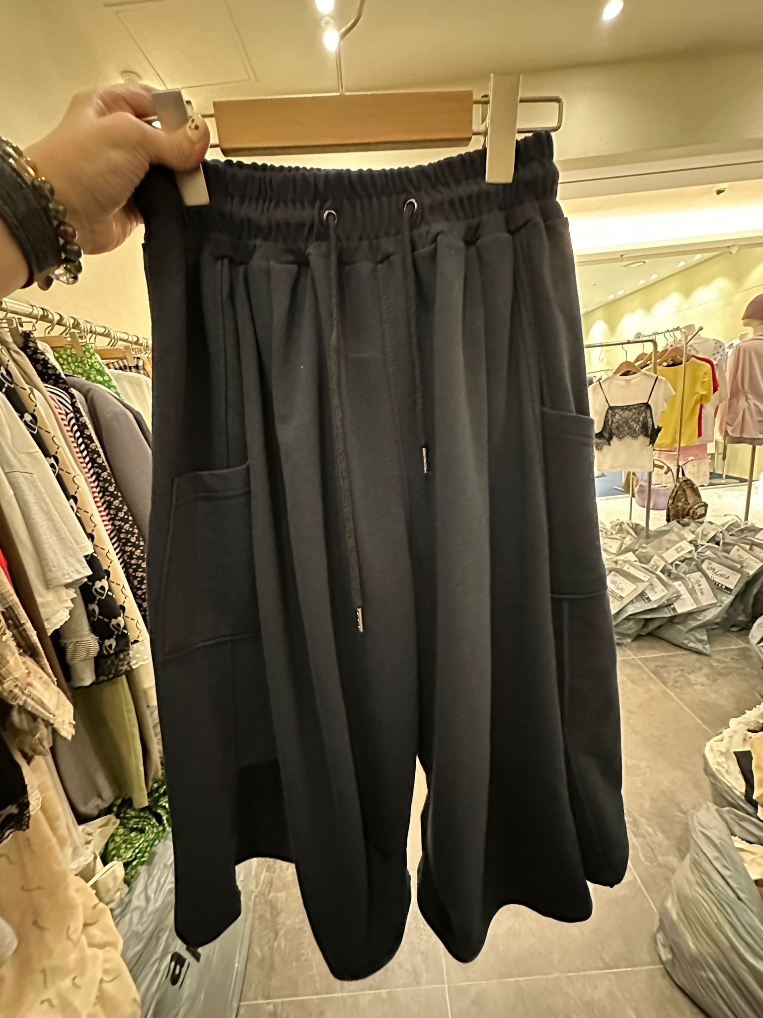6948S NAVY CASUAL SHORTS, RELAXED FIT, with ELASTIC WAISTBAND