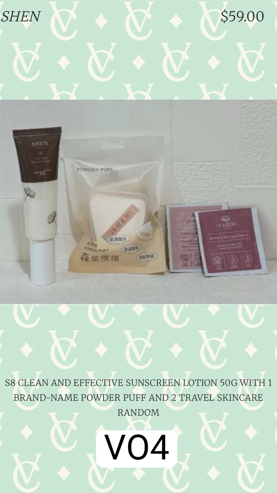 3519D CLEAN AND EFFECTIVE SUNSCREEN Lotion 50g WItH 1
BRAND-NAME POWDER PUFF AND 2 TRAVEL SKINCARE
RANDOM