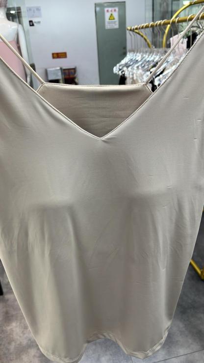 4101S TAN BEIGE MINIMALIST TANK TOP, SLIM FIT, with SPAGHETTI STRAPS