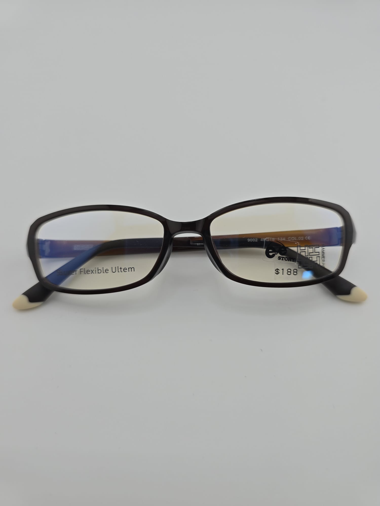 5473A BLACK MINIMALIST GLASSES WITH FLEXIBLE ULTEM FRAME