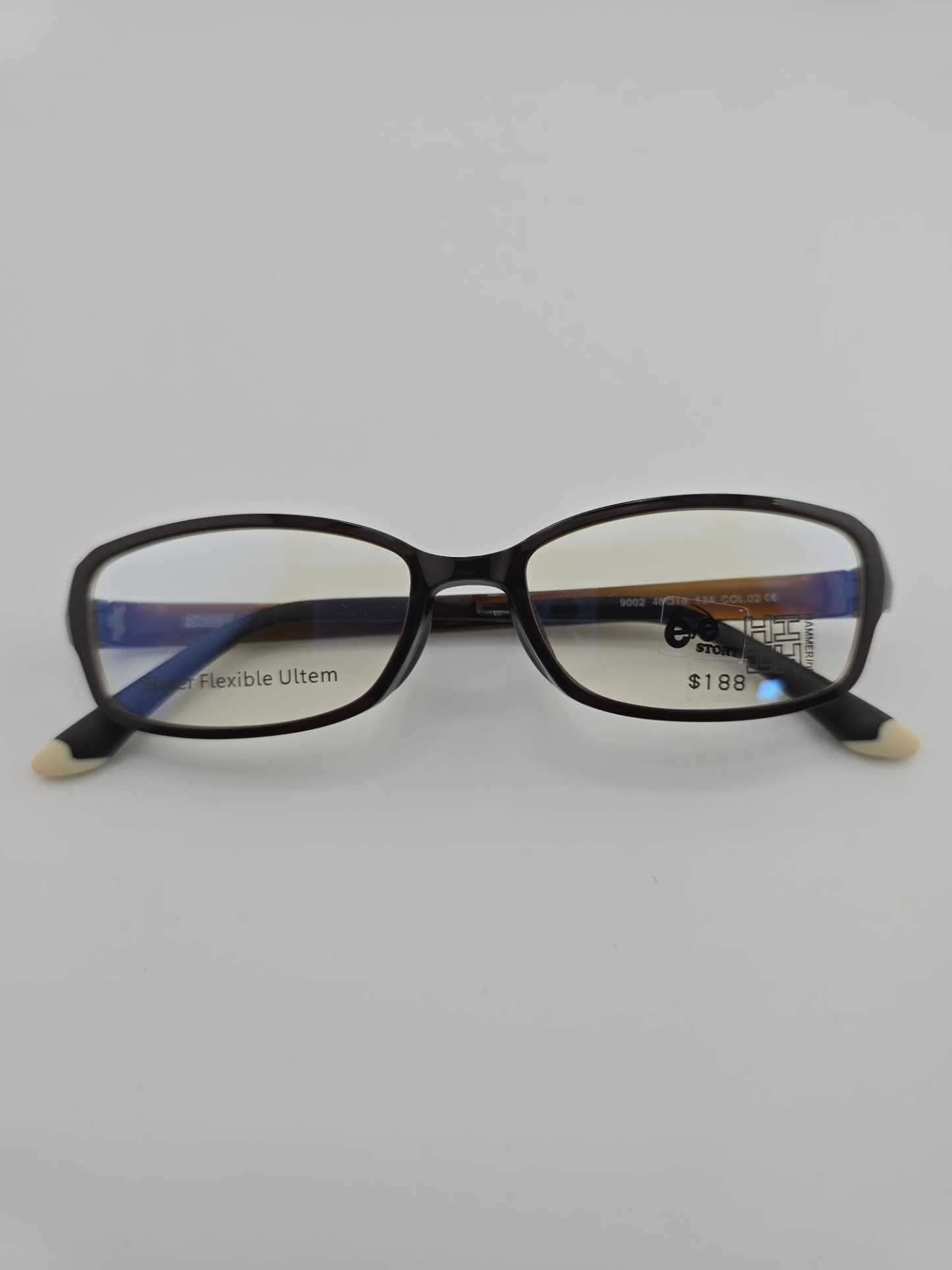 5473A BLACK MINIMALIST GLASSES WITH FLEXIBLE ULTEM FRAME