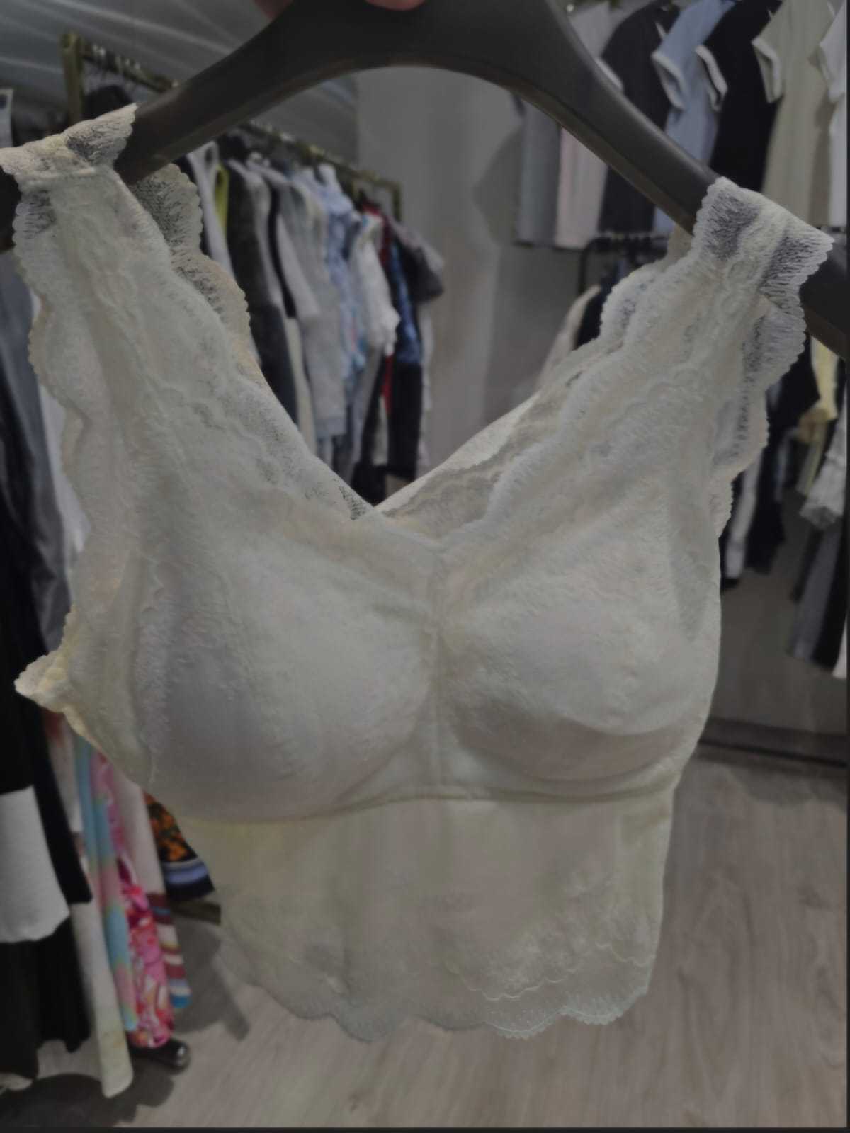 4196 LACE CROP TOP IVORY ELEGANT SCALLOPED EDGE