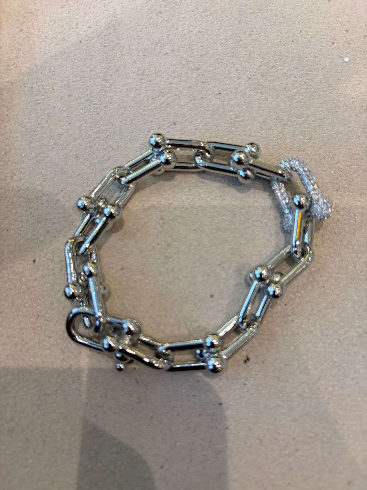 4758J SILVER CHUNKY INTERLINK BRACELET