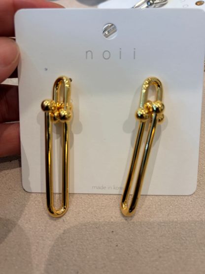 4760J GOLD LONG INTERLINK EARRING