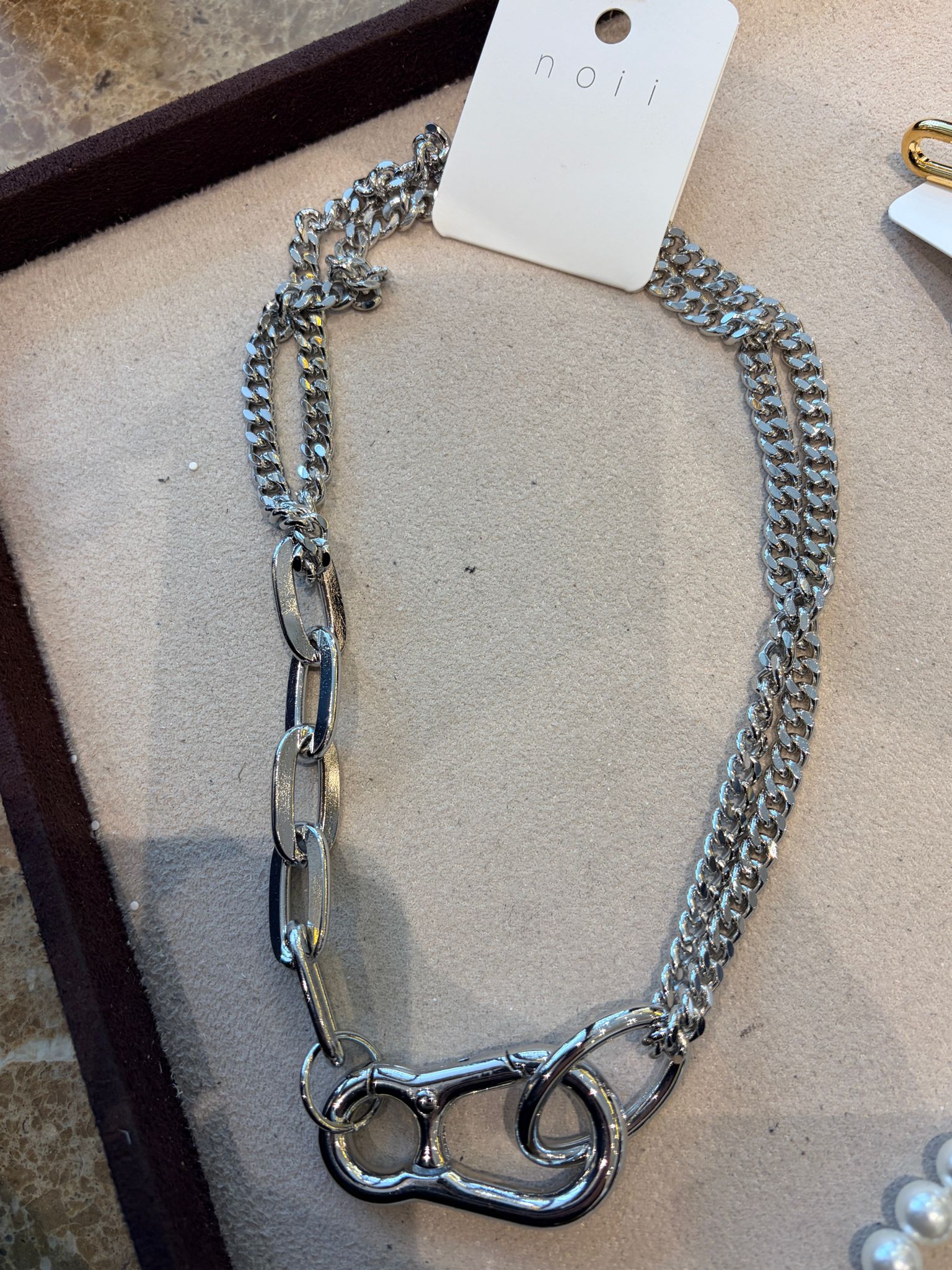 4761J SILVER CHAIN MIXED NECKLACE
