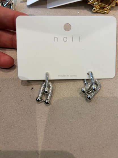 4762J SILVER INTERLINK EARRINGS