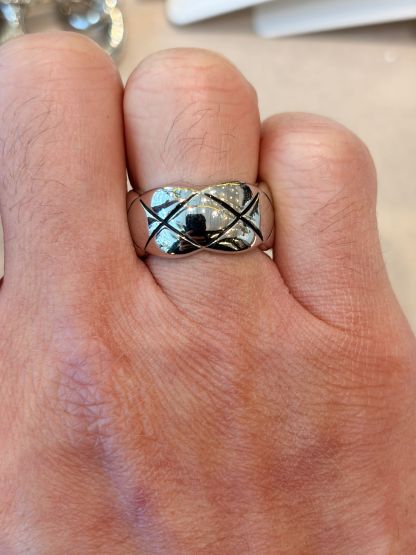 4769J SILVER QUILT RING