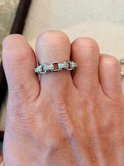 4770J SILVER SQUARE LINK RING