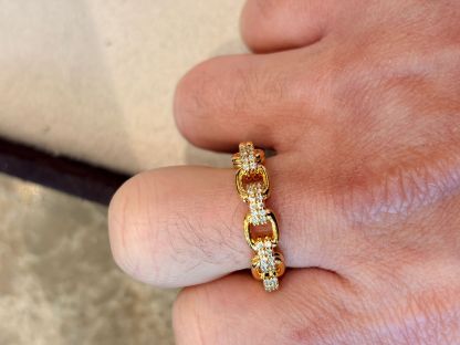 4771J GOLD SQUARE LINK RING