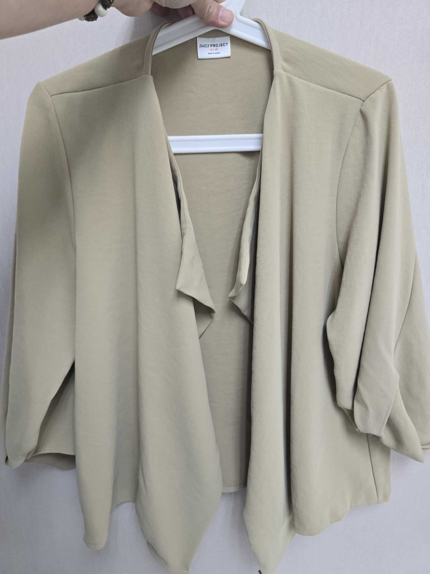5879J TAUPE LOOSE FIT JACKET CARDIGAN