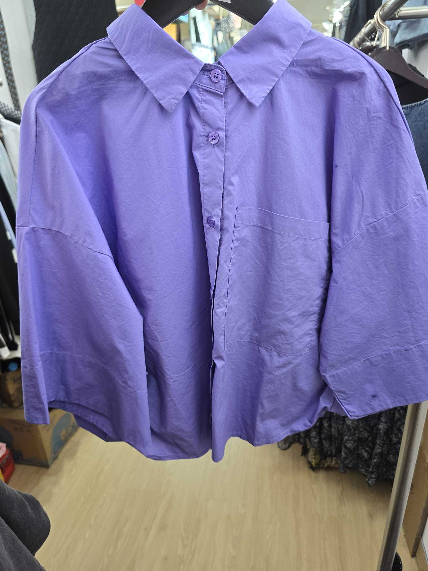 6029J PURPLE CASUAL SHIRT, RELAXED FIT, WITH BUTTON-UP FRONT