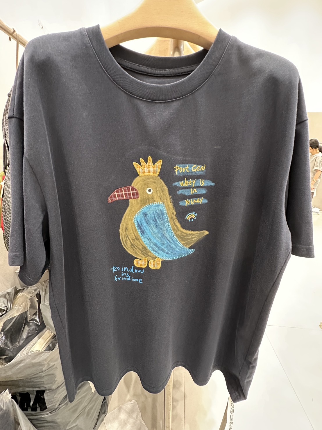 3354S NAVY CASUAL TEE, RELAXED FIT, with GRAPHIC PRINT