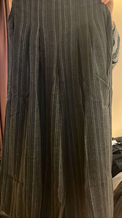 3819S GREY VINTAGE, STRIPED SKIRT, RELAXED FIT, with PLEATED FRONT