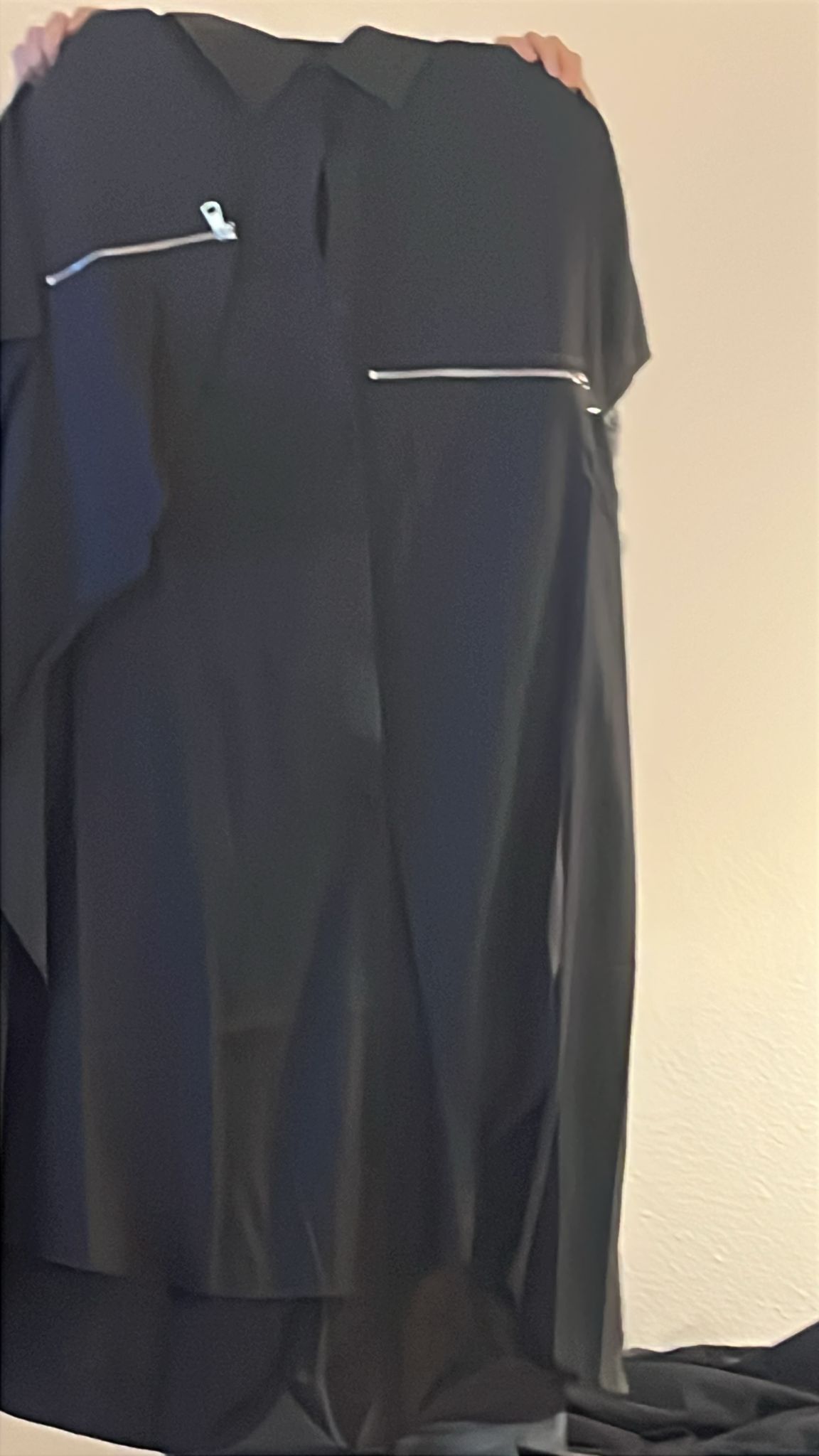 3843S GREY MINIMALIST SHIRT, RELAXED FIT, with ZIPPERED POCKETS