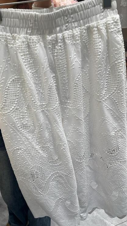 3867S WHITE ELEGANT, LACE PANTS, FLOWY FIT, with INTRICATE LACE DETAILING