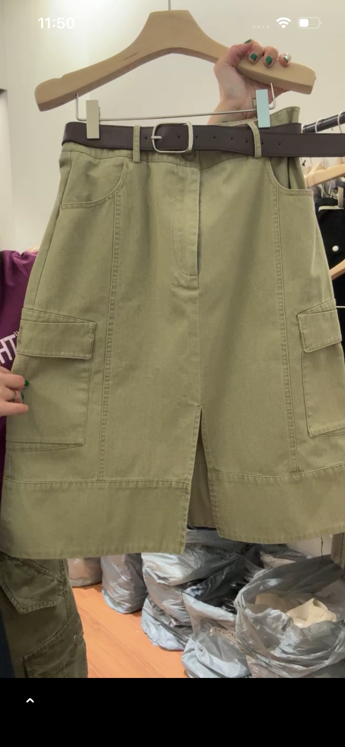 7949J KHAKI CARGO SHORT SKIRT