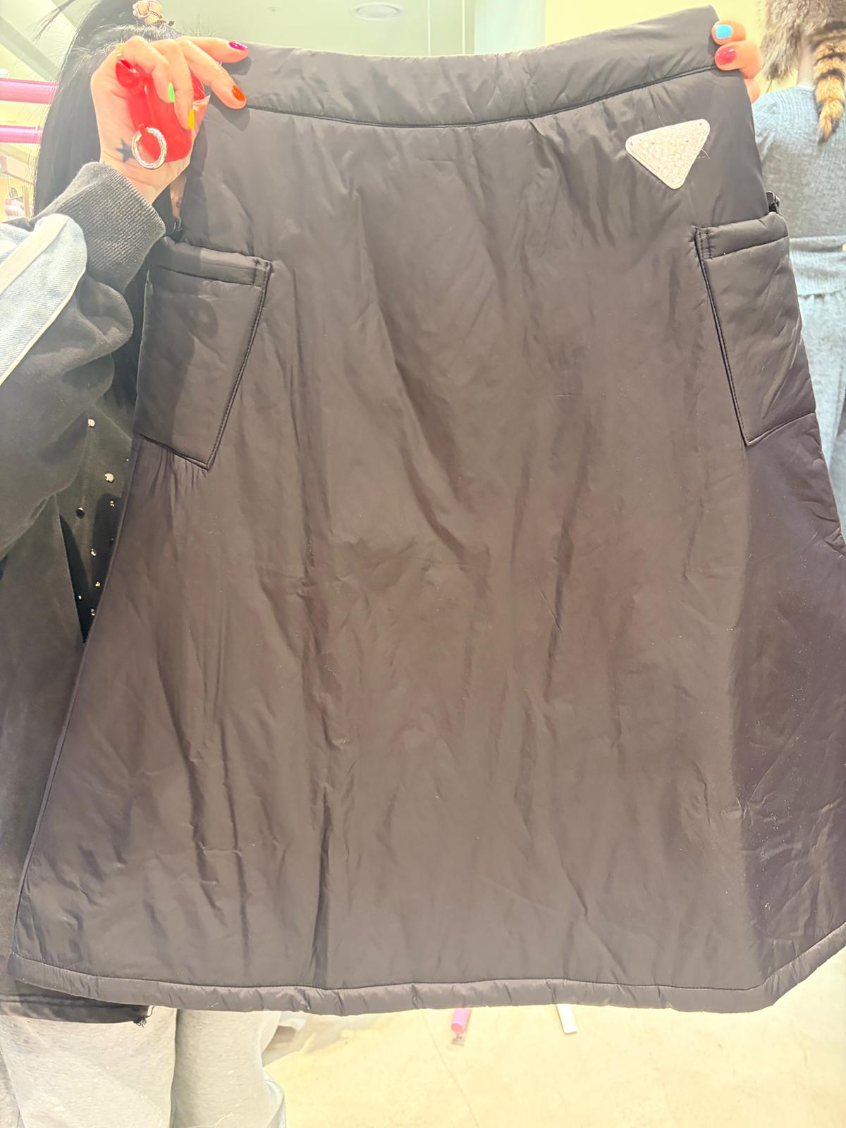 4645J BLACK WINTER A-LINE SKIRT