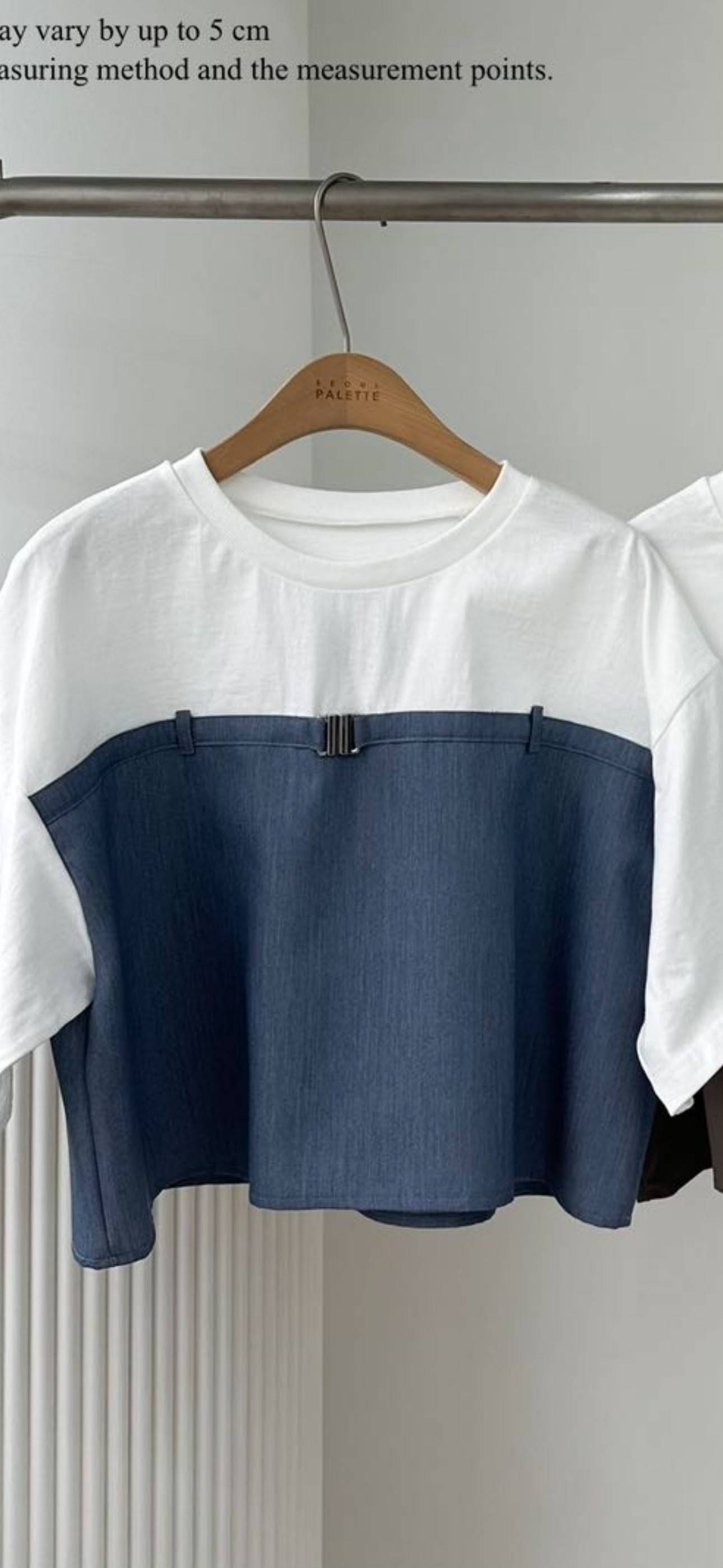 0934L WHITE BLUE BLOUSE