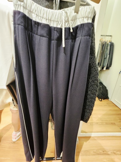 8475K BLACK CASUAL, MINIMALIST TROUSERS, RELAXED FIT, with ELASTIC WAISTBAND