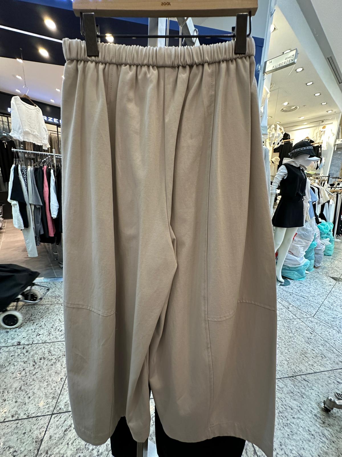 7001S IVORY BEIGE CASUAL, MINIMALIST CULOTTES, RELAXED FIT, with ELASTIC WAISTBAND