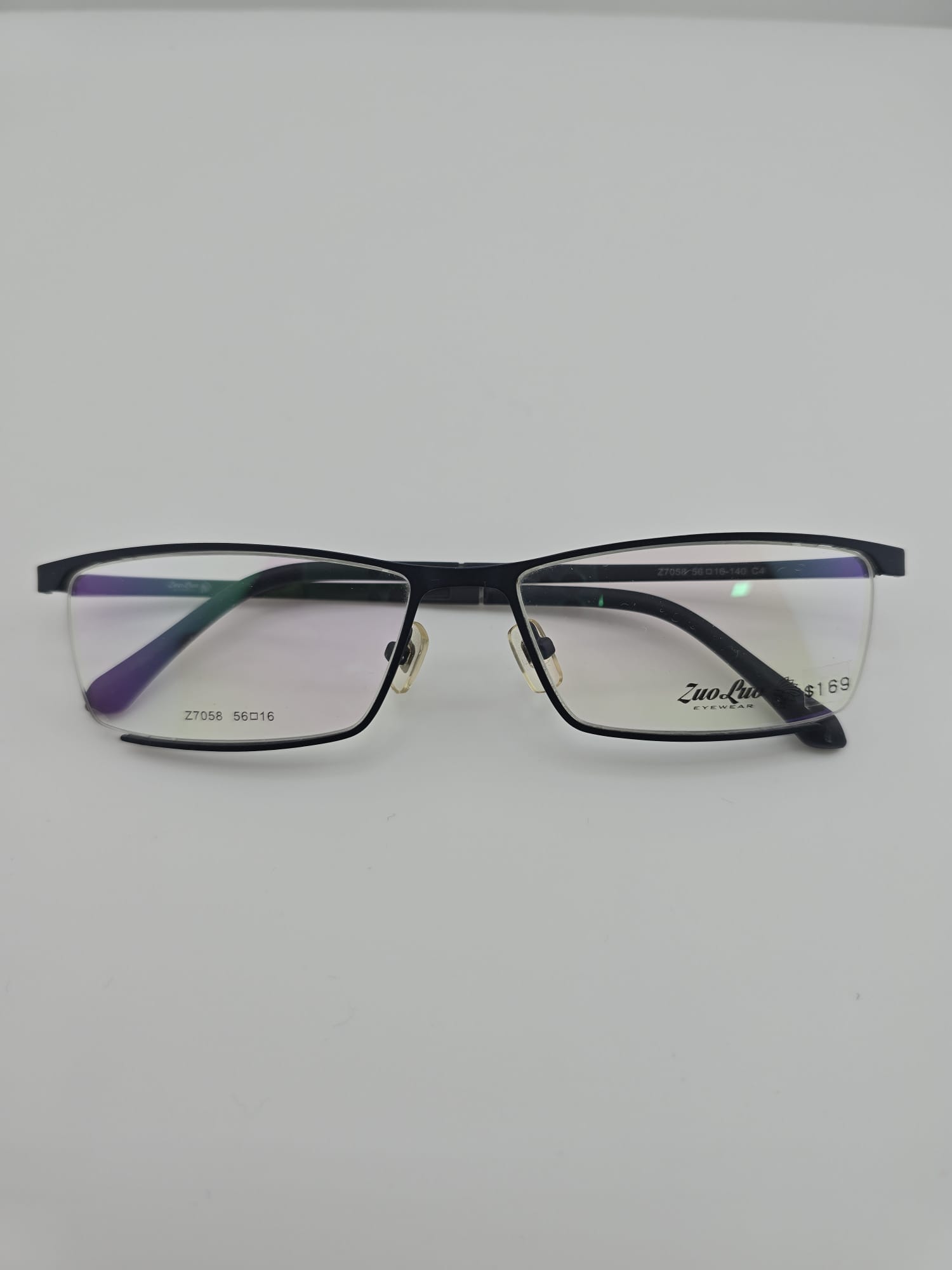 5507A BLACK MINIMALIST GLASSES WITH RECTANGULAR FRAME AND METAL ARMS