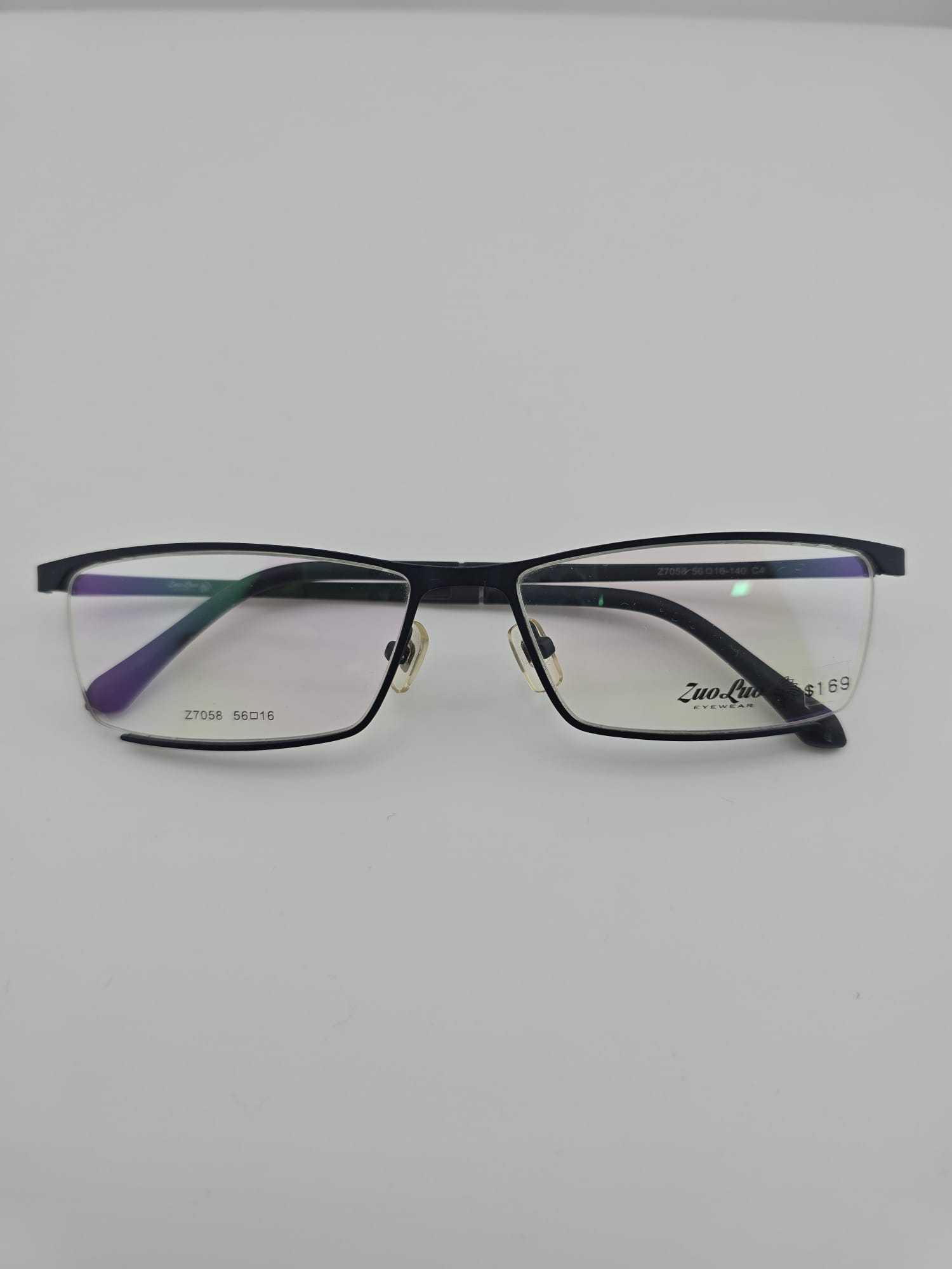 5507A BLACK MINIMALIST GLASSES WITH RECTANGULAR FRAME AND METAL ARMS
