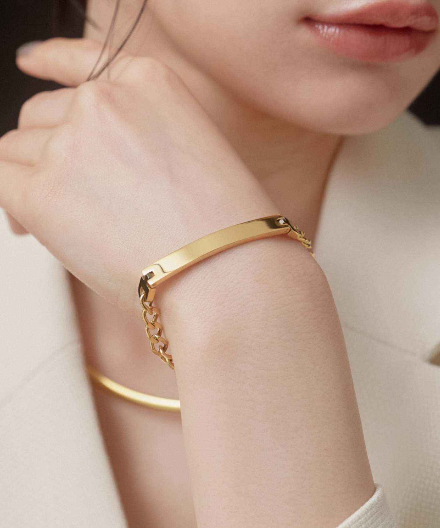 Plate Chain Bracelet［Stainless］