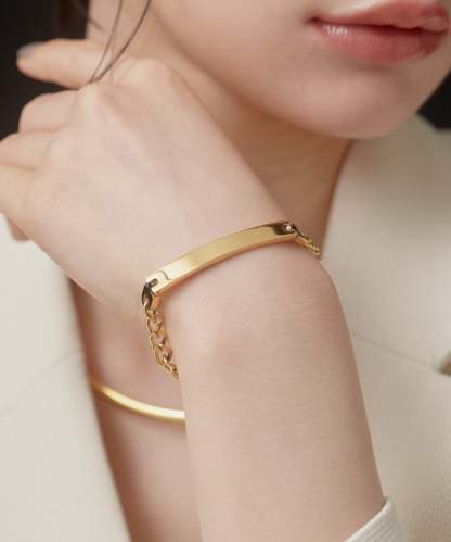 Plate Chain Bracelet［Stainless］